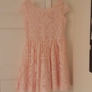 Formal Pink Dress with Flower Pattern